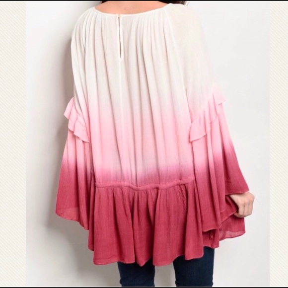 Cleobell boho ombré oversized bell sleeve tunic - Picture 2 of 8